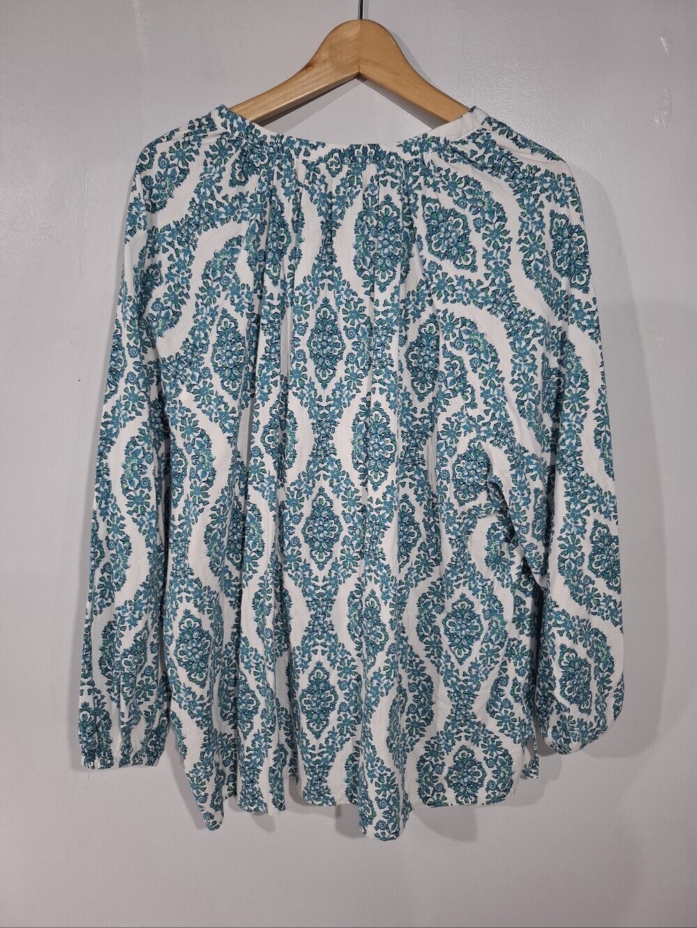 Belle by Kim Gravel Floral Ikat Blouson Tunic Sleeve Lightweight Blouse 3X Boho - Picture 5 of 12